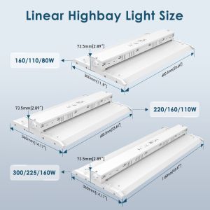 Customized Led Linear Highbay Light 80-400W Dimmable 13000lm for Shop Warehouses