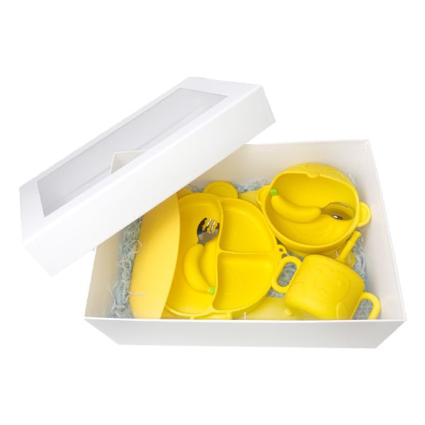 Practical Silicone Baby Feeding Set Tableware Cartoon Monkey Shape Food Grade