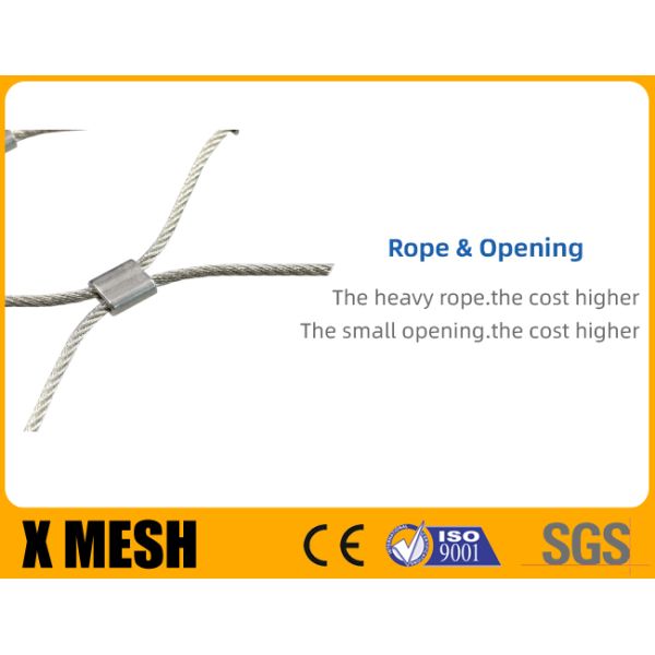7x7 Type 1.5mm Flexible Architectural Cable Mesh For Suspension Bridge