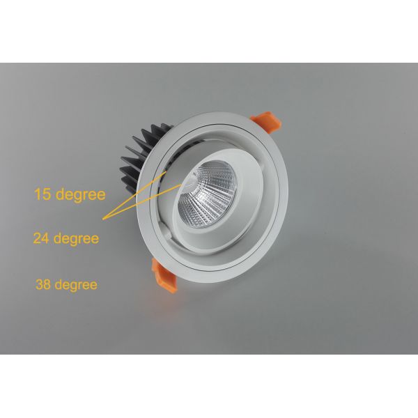 28 W White Aluminum High Power COB LED Spot Light Fittings IP20 Adjustable Beam Angle