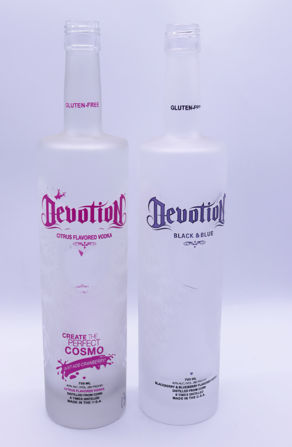 Centurio Partial Frosted Vodka Bottle With Crystal Head Hot Stamping