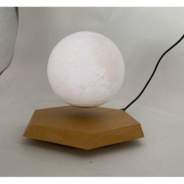 hexagon magnetic levitation wooden base floating moon light night light lamp bulb