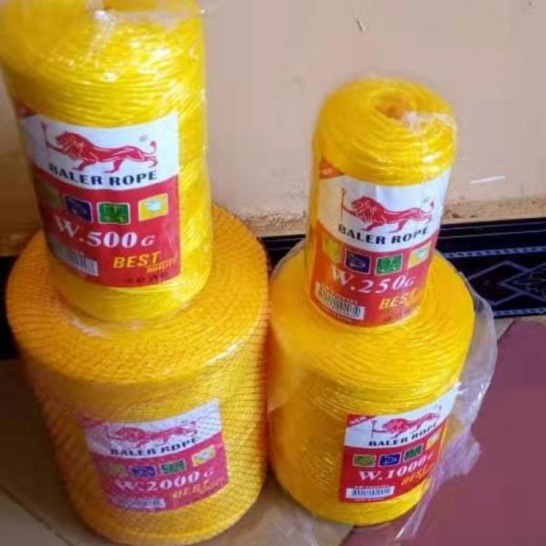 18KD Diameter 2mm Tanzania Polypropylene Baler Twine Yellow Color 4 Sizes