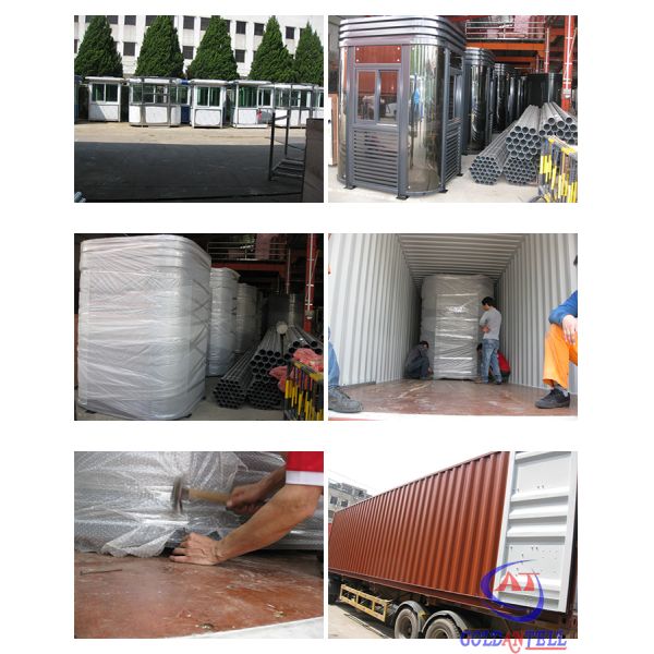 Insulation Outdoor Kiosk Security Guard Booths Easy Assembly , Custom Size
