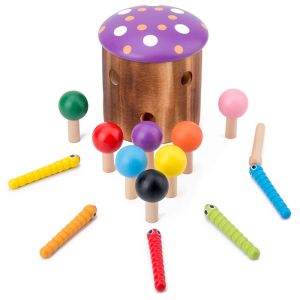Wooden Catch The Worm Game For Children'S Hand Eye Coordination Training