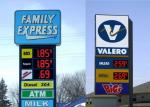 Back Service Electronic 24 Gas Station Led Signs For Canopy Price Changing
