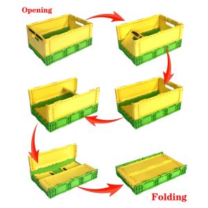 Foldable Industrial Plastic Storage Crates Boxes With Customized Color