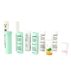 Vitamin C Effervescent Tablets Packaging PP Tube Bottle with Spring Cap and PP