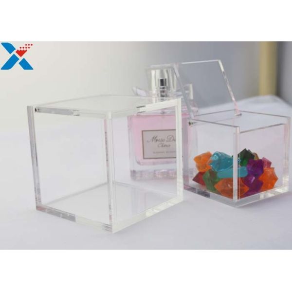 Wedding Candy Acrylic Packaging Box Mini 2 Inch Clear Acrylic Cube Box With Lid