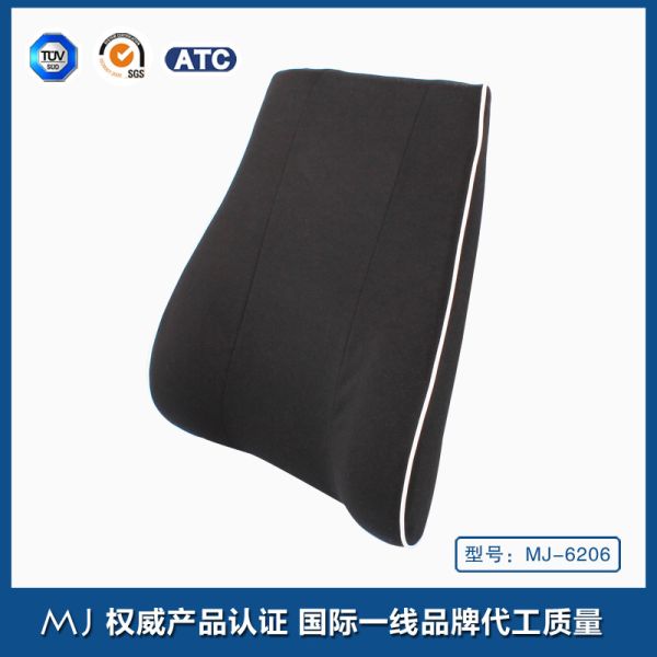 Ergonomic Design Memory Foam Back Support Cushion with Elastic Strap in Car and