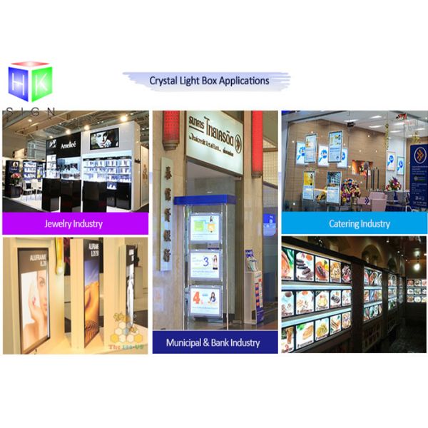 Standing Alone Acrylic LED Light Box Rectangle Open With Screws Customized