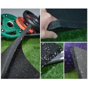 Splicing Gym Rubber Floor Mat With Shock Absorption And Power Zone Cushion