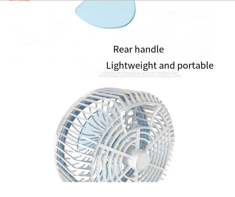 USB Battery Charge Portable Folding Table Fan With Cooling Air Function And LED Light