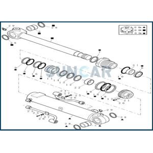 72282756 Boom Arm Cylinder Seal Repair Kit For CNH CX20B CX22B