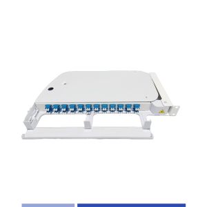 12 Port 24 Fiber Patch Panel Rotary ABS Plastic 19 Rack Mounted 1u Fiber Patch Panel