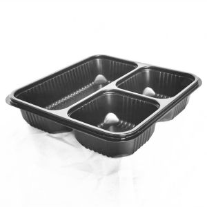 192 X 192mm Black Disposable Plastic Container Plastic Takeaway Containers With