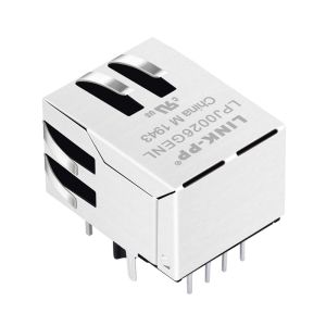 LPJ0026GENL 10/100M AutoMDIX Magnetic RJ45 Jack 8P8C Shield w/LED 1:1 RoHS