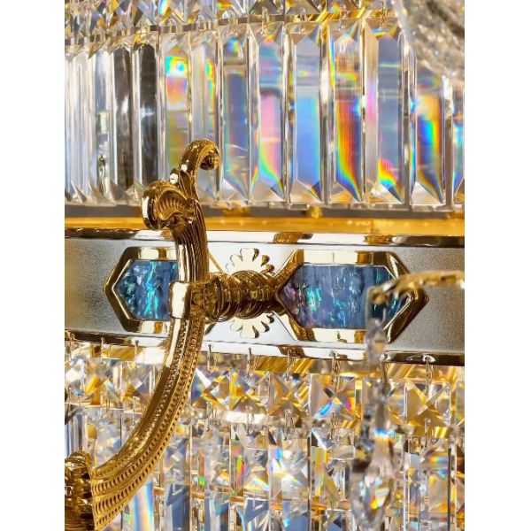 European Style Candle Extra Large Crystal Chandeliers For High Ceilings