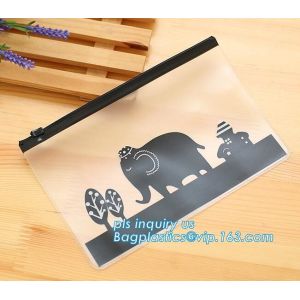 For Document or Swimwear pp plastic zip lock bag, zipper frosted PVC underwear