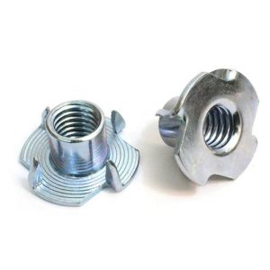 M8 A325 Steel Zinc Plating 4 Claw 4 Prong Furniture Tee Nut With Pronge DIN1624