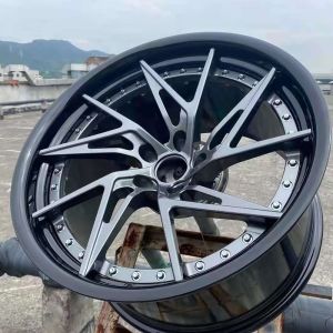 China factory Customized 2 piece brushed grey luxury aluminum alloy forged wheel rim for porsche on sale