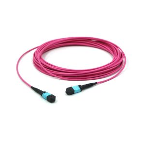 100G MPO MTP Male MM Low Insertion Loss 3.0mm Trunk 12C Fiber Optic Patchcord