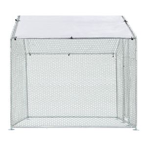 2M x 2M Metal Chicken Coop Walk in Cage Run House Shade Pen Chicken Cage With