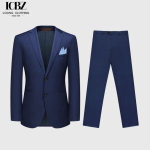 Customized Wool/Silk Men's Business Suit in Dark Color with Single Breasted
