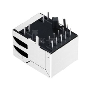 LPJG0846GENL Cat5e Industrial RJ45 Jack Single Port 100/1000 Base-T Tab Down