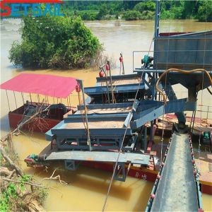 Reasonable Chain Bucket Gold Mining Dredger with 1.4m*1.2m-2.6m*1.2m Drum Screen