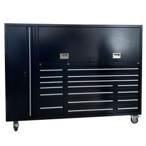 Stainless Steel Garage Tool Cabinet with Drawers and Heavy Duty Wheels Lock KEY