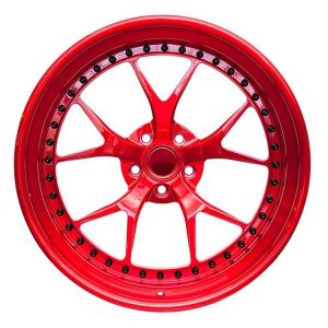 customization deep dish brushed red 18 19 20 2122 Inch 3 piece wheels forged