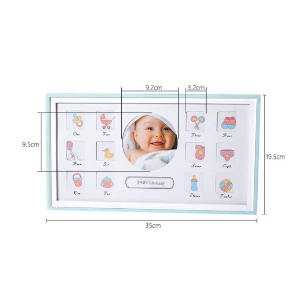 Handmade Baby First 12 Months Photo Frame With Well Polished Vintage Finishing