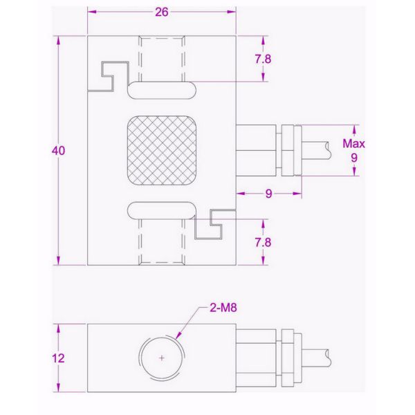 Tension compression force sensor 112 lbf 225 lb 450lbf force measurement