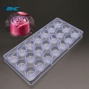 Stocked MHC Polycarbonate Rose Flower Shaped Chocolate Molds FDA Approved