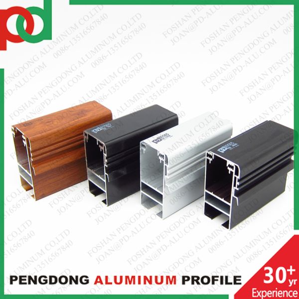 Temper T5 Square Aluminium Profiles For Windows And Doors MP 80 Mate Black Wooden Touch Profile Aluminum