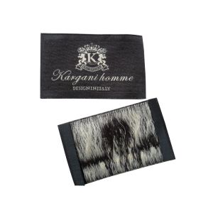 Black Woven Personalized Clothing Labels Tags, Shoulder Patch With Fabric