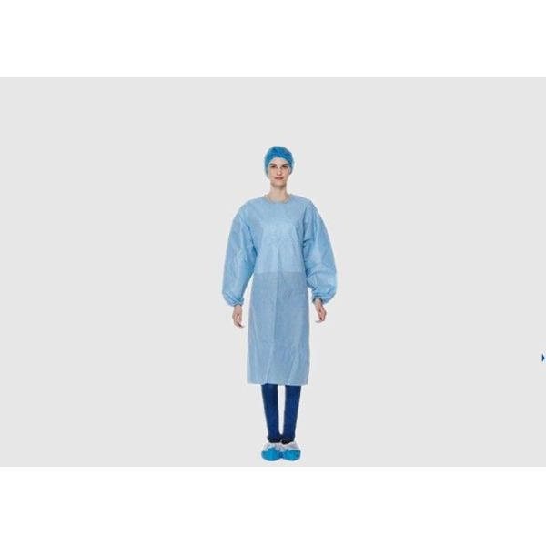 Quality Sms Material Medical Protective Apparel With Full Back / Elastic Cuff for sale