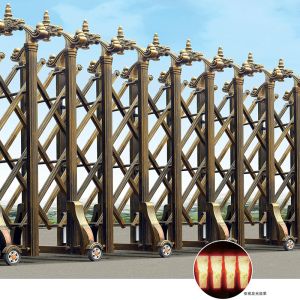 SUS304 Electric Retractable Door Aluminum Folding Factory Gate