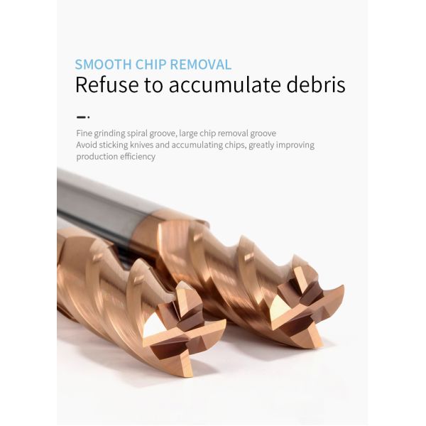 Factory Sales HRC55/60/65 Tungsten Carbide End Mill Cutter 4-Flute CNC Metal Milling TiSiN Coating ODM OEM for Metal Processing