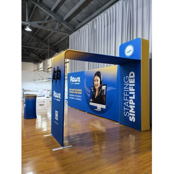 U Shape 10x20 Booth Backdrop Tension Fabric Wall Display Custom