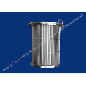 Stainless Steel Rotary Drum Screen Filter , Wedge Wire Basket