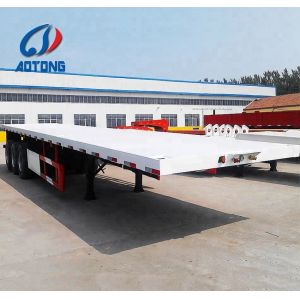 3 Axle 40FT Flatbed Semi Trailer with 2''/3.5'' Bolt Type Kin Pin and 12R22.5