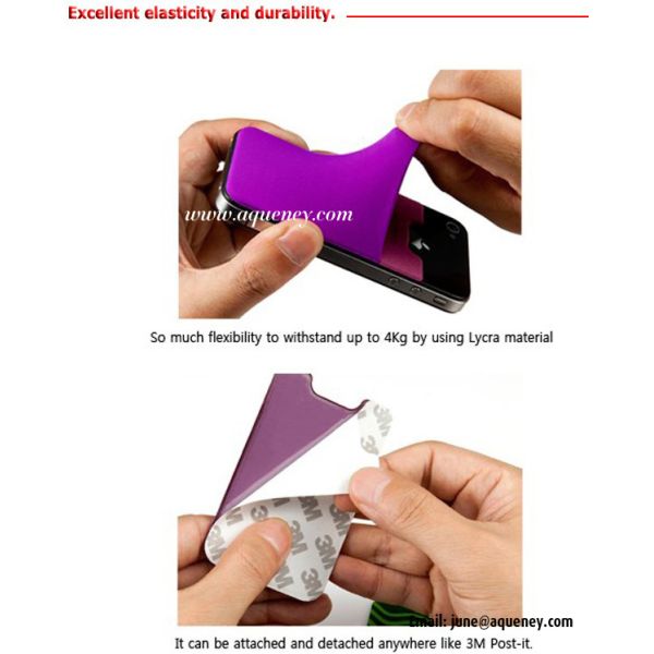 The most popular silicone smart wallet for mobile phones 3M adhesive sticks card holder