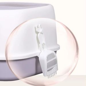 Multi Cats Suitable Pink Enclosed Cat Litter Box With Anti Splash And Litter