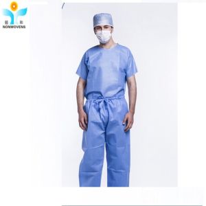 PP SMS Disposable Scrub Protective Suit Nonwoven Fabric With Different Colors