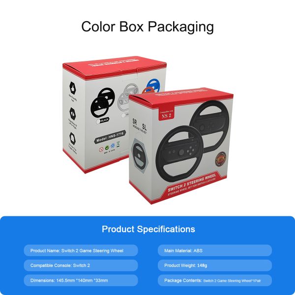 2 in 1 Durable ABS Steering Wheels for Nintendo Switch 2 Joy-Con Racing Game Controller