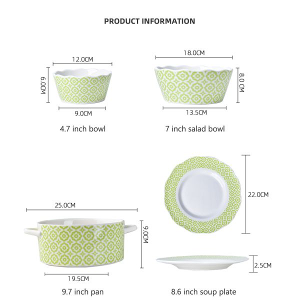 Technique Under Glazed Ceramic Moroccan Dinnerware Set For Exquisite Table Setting