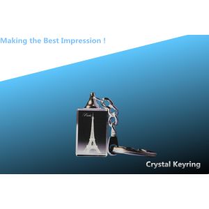 led keychain/3D laser crystal keyring/crystal rectangle key ring/rectangular key