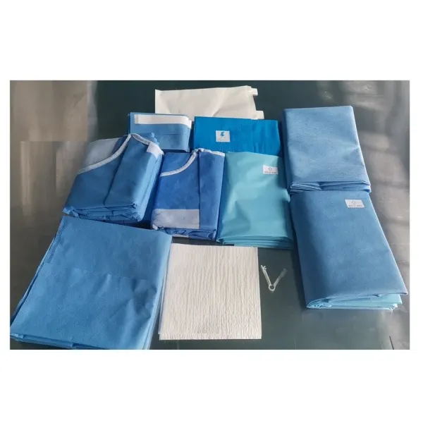 Regular Sleeveless Disposable Surgical Gowns Tie On Non Woven Fabric Breathable
